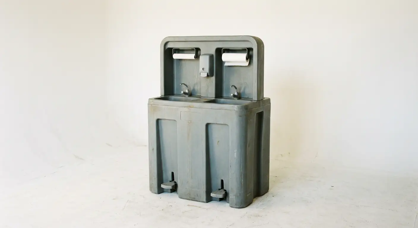 Portable hand wash station unit technical view in Alexandria, VA