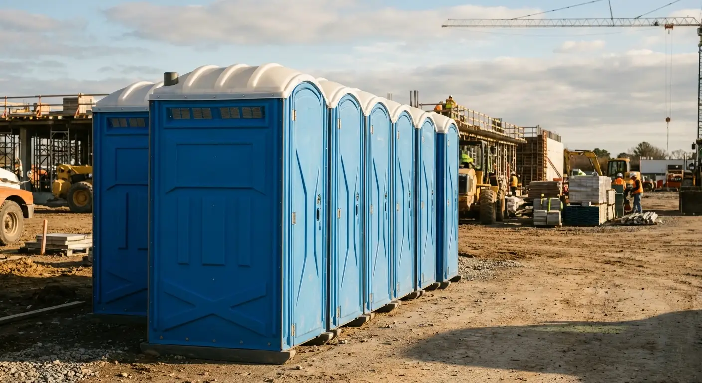 Luxury restroom trailer rental background in Alexandria, VA