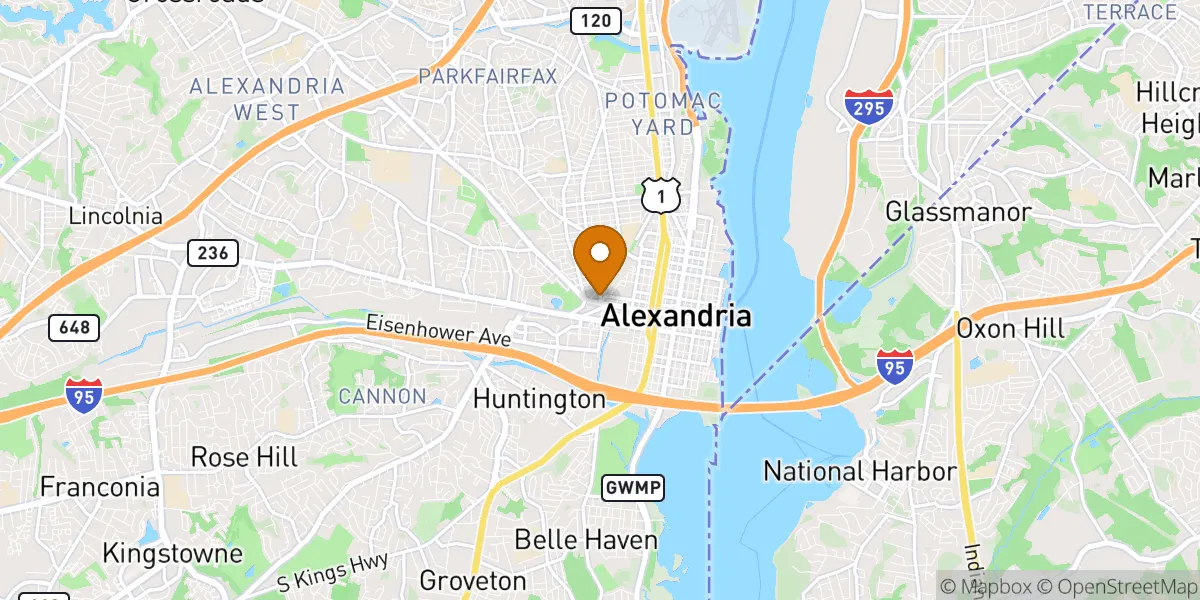 King St Metro-Eisenhower Ave neighborhood map in Alexandria, VA