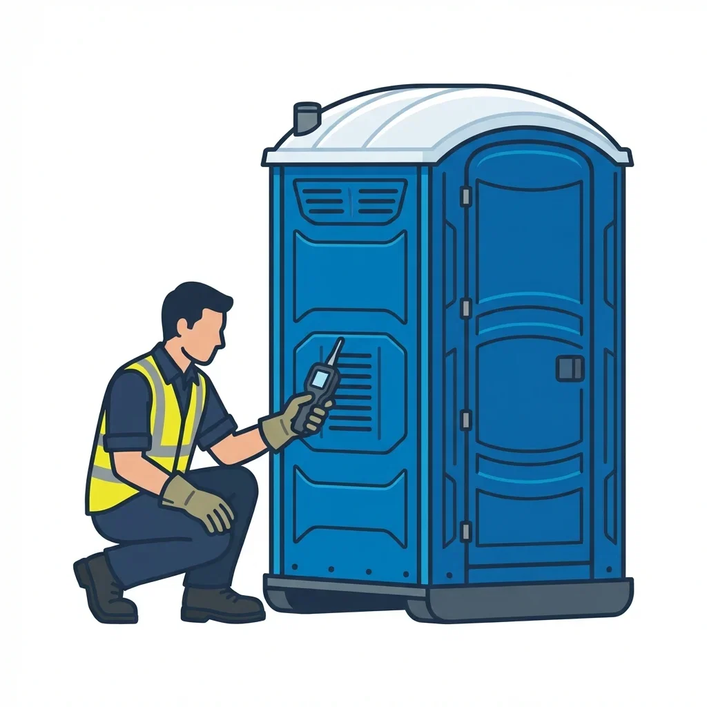 Infographic detailing causes of portable toilet odors in Alexandria, VA